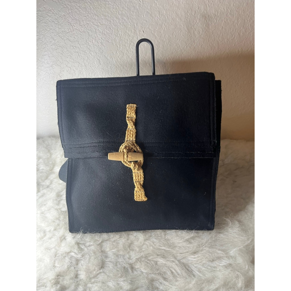 Vintage Dior Black Felt Crossbody Bag Purse Medium Size